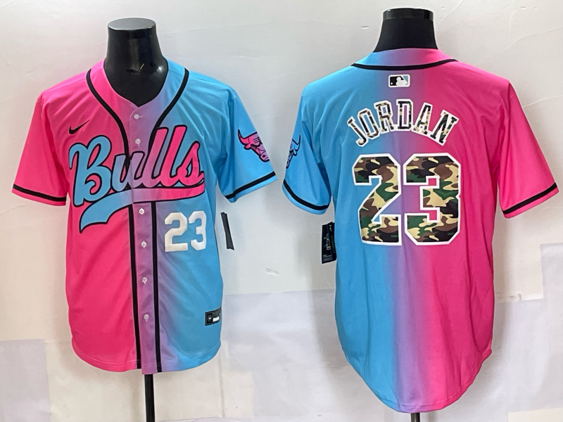 Men Chicago Bulls Nike #23 Jordan Blue pink NBA 2025 Jersey style 002